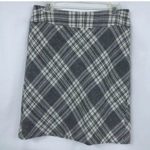Talbots Gray Cream plaid skirt 6‎